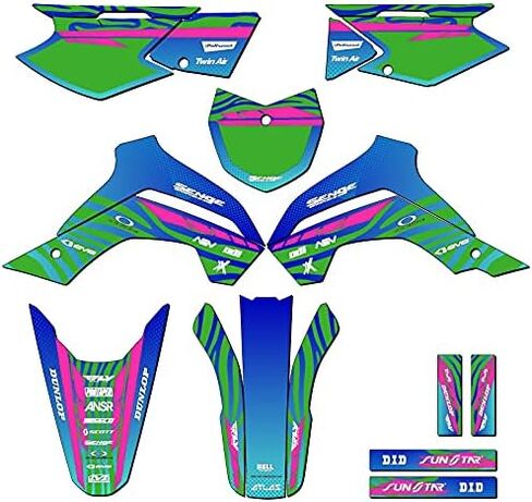 2021-2025 KLX 140 RF Tigre Black Senge Graphics Complete Kit with Rider I.D. Compatible with Kawasaki in Kuwait