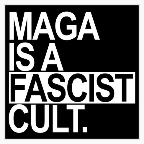 Magnet Maga Is A Fascist Cult (White Box) Magnet Vinyl Decal Sticker 5" in Kuwait