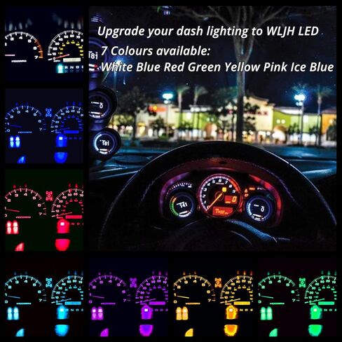 WLJH High Bright White Instrument Cluster Panel Warning Indicator Gauge Lights Bulb Full Dash Led Kits for 2000-2004 Toyota Avalon, Pack of 18 in Kuwait