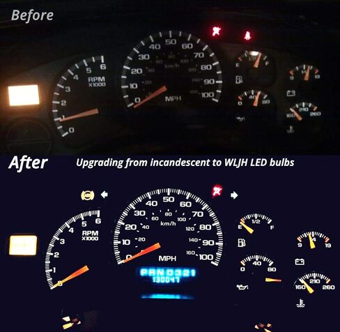 WLJH High Bright White Instrument Cluster Panel Warning Indicator Gauge Lights Bulb Full Dash Led Kits for 2000-2004 Toyota Avalon, Pack of 18 in Kuwait
