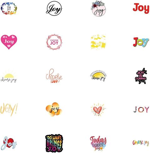 67pcs Joy Stickers Pack, Aesthetic Cute Vinyl Waterproof Decals for Water Bottle,Laptop,Phone,Skateboard,Scrapbooking,Bumper for Birthday Party Supply Decor in Kuwait