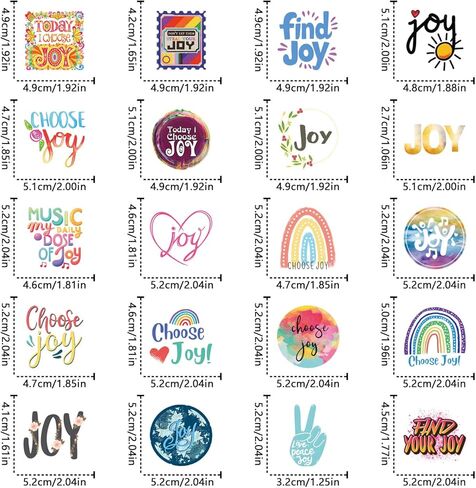 67pcs Joy Stickers Pack, Aesthetic Cute Vinyl Waterproof Decals for Water Bottle,Laptop,Phone,Skateboard,Scrapbooking,Bumper for Birthday Party Supply Decor in Kuwait