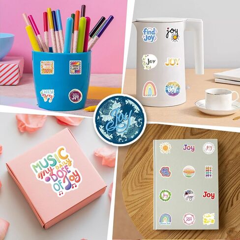 67pcs Joy Stickers Pack, Aesthetic Cute Vinyl Waterproof Decals for Water Bottle,Laptop,Phone,Skateboard,Scrapbooking,Bumper for Birthday Party Supply Decor in Kuwait