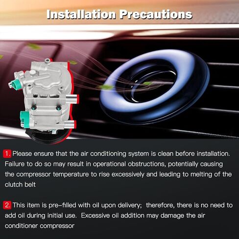 cciyu Air Conditioning Compressor Fit for Hyundai Elantra 2.0L 1.8L 2007-2012 AC Compressor Pump in Kuwait