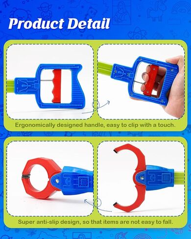Claw Grabber Toy for Kids, Blue Robot Arm Hand Claw Pickup Tool, 15.7 Inch Flexible Grabber Claw, Interactive Mechanical Hand Toy in Saudi Arabia