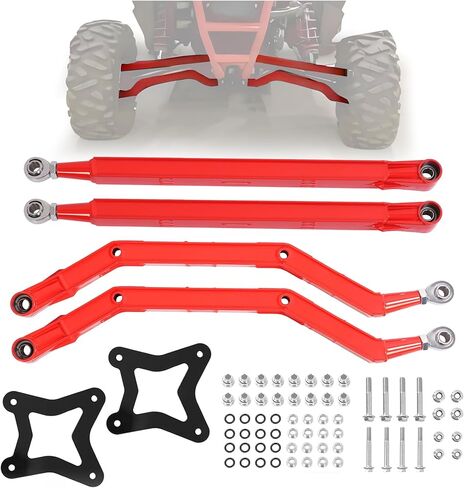 أذرع/قضبان نصف قطرها خلفية عالية الخلوص متوافقة مع 2014-2024 2025 Polaris RZR XP 1000/XP 4 1000 مع مفاصل هيم قابلة للتعديل شديدة التحمل من الفولاذ الأحمر in Kuwait