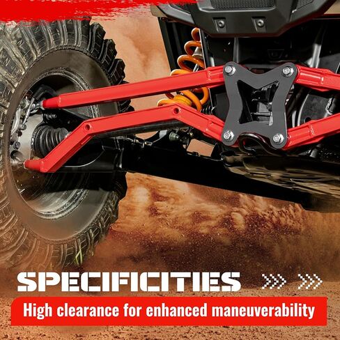 أذرع/قضبان نصف قطرها خلفية عالية الخلوص متوافقة مع 2014-2024 2025 Polaris RZR XP 1000/XP 4 1000 مع مفاصل هيم قابلة للتعديل شديدة التحمل من الفولاذ الأحمر in Kuwait