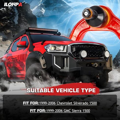 Front Upper Control Arm w/Ball Joint Polyurethena Bushing Suspension Kit Fit for Chevy Silverado 1500,GMC Sierra 1500 1999-2006, Suburban 1500 /Tahoe/Yukon 00-06, for Cadillac Escalade 02-06,RWD -2PC in Kuwait