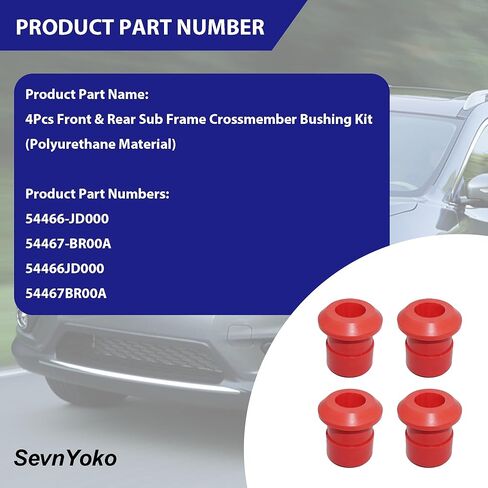 4Pcs Front & Rear Subframe Bushing Kit Compatible with Nissan Rogue 2008-2020, Polyurethane Engine Cradle Crossmember Mounts, Replaces 54466-JD000 54467-BR00A in Saudi Arabia