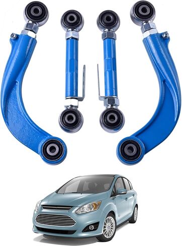 4 قطع من أذرع التحكم قابلة للتعديل للخلف ومقدمة القدم، طقم يسار ويمين متوافق مع Ford Focus Escape؛ مازدا 3 5؛ فولفو S40 V50 C70 C30 2000-2019 in Kuwait