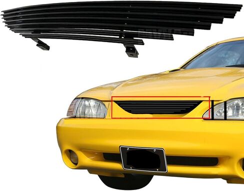 Fits 1994-1998 Ford Mustang Main Upper Black Billet Grille Grill Insert Compatible with 95 96 97 in Saudi Arabia