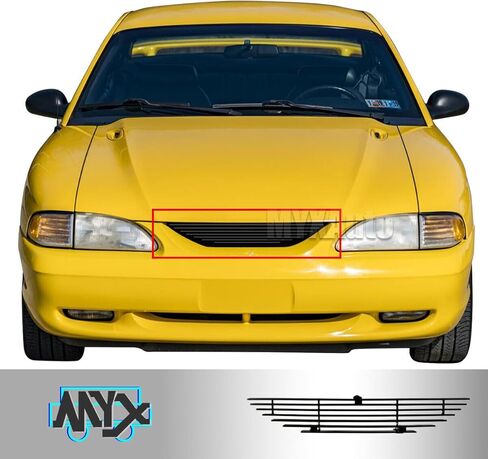 Fits 1994-1998 Ford Mustang Main Upper Black Billet Grille Grill Insert Compatible with 95 96 97 in Saudi Arabia