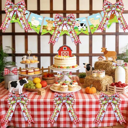 2 Rolls 10 Yards Farm Animal Wired Edge Ribbon 2.5 Inch Barnyard Horse Cow Sheep Pig Chick Print Fabric Ribbon Cute Cartoon Farmhouse Animals Craft Ribbon for Gift Wrapping Baby Shower Birthday Decor in Saudi Arabia