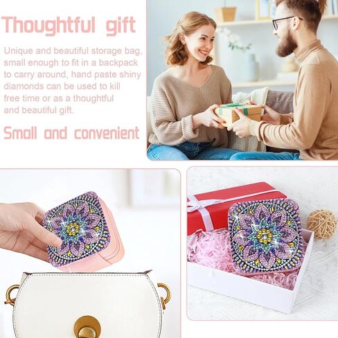 DDGYP 2 Pcs Portable Diamond Painting Jewelry Box, Travel Jewelry Organizer Multi-Compartment PU Leather DIY Craft Kit for Women Teens, Creative Diamond Art Storage Case in Kuwait