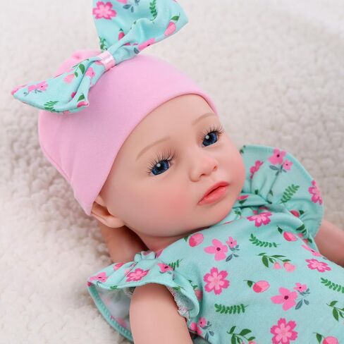 BABESIDE 16 Inch Full Body Silicone Reborn Baby Dolls, Anatomically Correct Realistic Awake Newborn Baby Doll, Lifelike Real Life Baby Doll with Feeding Kit & Gift Box for Kids Ages 3+ in Kuwait