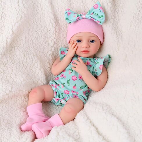 BABESIDE 16 Inch Full Body Silicone Reborn Baby Dolls, Anatomically Correct Realistic Awake Newborn Baby Doll, Lifelike Real Life Baby Doll with Feeding Kit & Gift Box for Kids Ages 3+ in Kuwait