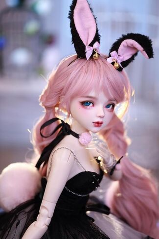 Hand-Painted BJD Doll 1/3,22.8 inches(56cm) Tall,Bunny Woman Style,Princess Doll,PVC Body with 31 Movable Joints,for Ages 15+ and Older,Desk and Wall Decorations (Handmade Makeup Plus) in Kuwait