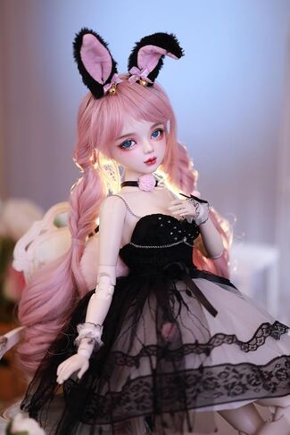 Hand-Painted BJD Doll 1/3,22.8 inches(56cm) Tall,Bunny Woman Style,Princess Doll,PVC Body with 31 Movable Joints,for Ages 15+ and Older,Desk and Wall Decorations (Handmade Makeup Plus) in Saudi Arabia