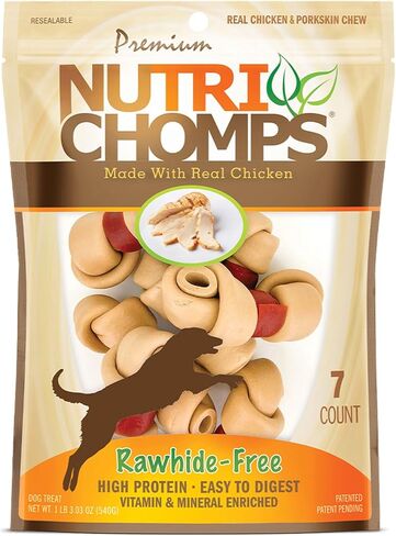 NutriChomps Dog Chews, 4-inch Knots, Easy to Digest, Rawhide-Free Dog Treats, 7 Count, Real Chicken in Saudi Arabia