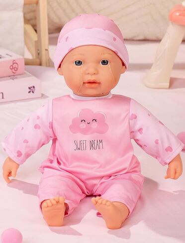 Mother Love Interactive Baby Dolls,16 inch Talking and Crying Baby Doll,Real Tears Baby,Soft Cloth Body with Feeding Toy, Dolls for 3+ Year Old Girls in Saudi Arabia