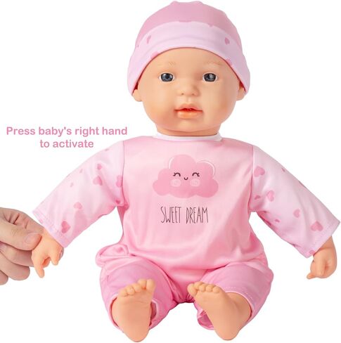 Mother Love Interactive Baby Dolls,16 inch Talking and Crying Baby Doll,Real Tears Baby,Soft Cloth Body with Feeding Toy, Dolls for 3+ Year Old Girls in Saudi Arabia