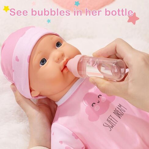 Mother Love Interactive Baby Dolls,16 inch Talking and Crying Baby Doll,Real Tears Baby,Soft Cloth Body with Feeding Toy, Dolls for 3+ Year Old Girls in Saudi Arabia