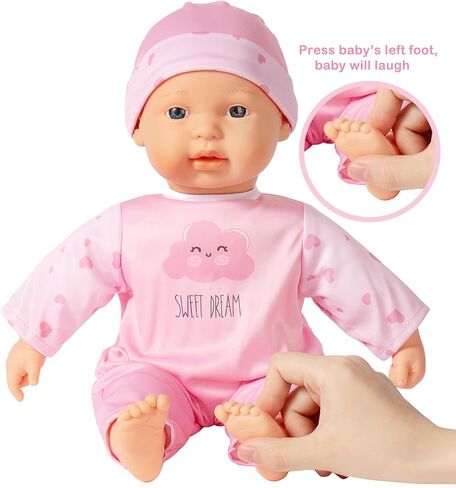 Mother Love Interactive Baby Dolls,16 inch Talking and Crying Baby Doll,Real Tears Baby,Soft Cloth Body with Feeding Toy, Dolls for 3+ Year Old Girls in Saudi Arabia