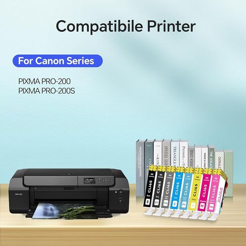 CLI-65 Ink Cartridges Replacement for Canon CLI65 CLI-65 Ink Cartridges Compatible with PIXMA PRO-200 PIXMA PRO-200S Printer (8 Pack, 1BK, 1GY, 1LGY, 1C, 1PC, 1M, 1PM, 1Y) in Saudi Arabia