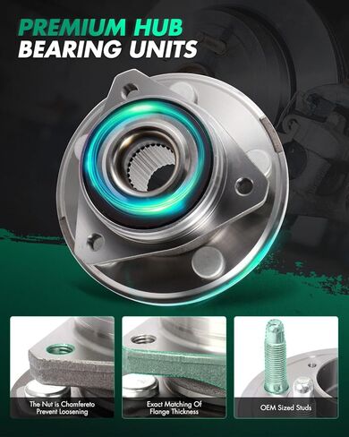 SCITOO Compatible with Both(2) 513282 New Front Wheel Hub Bearing Assembly 2010-2015 for Chevrolet Camaro, Impala 2018-2019, 2008-2014 2018-2019 for Cadillac Cts, 5 Lugs w/ABS in Kuwait