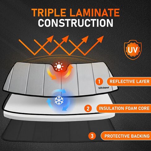 Custom Fit 2022-2026 Civic Windshield Sun Shade for Honda Civic 2022 2023 2024 2025 2026 - Upgraded 6-Layer Triple Laminate Core Front Window Shade - Accordion Folding Design with Storage Bag in Saudi Arabia