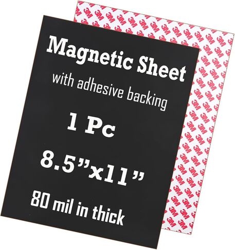 80 Mil - 8.5"x11" Adhesive Magnetic Sheets, Rubber Flexible Magnet Sheet for DIY, Crafts, Labels, and Organization in Saudi Arabia