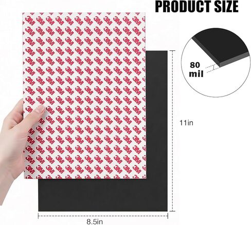 80 Mil - 8.5"x11" Adhesive Magnetic Sheets, Rubber Flexible Magnet Sheet for DIY, Crafts, Labels, and Organization in Saudi Arabia