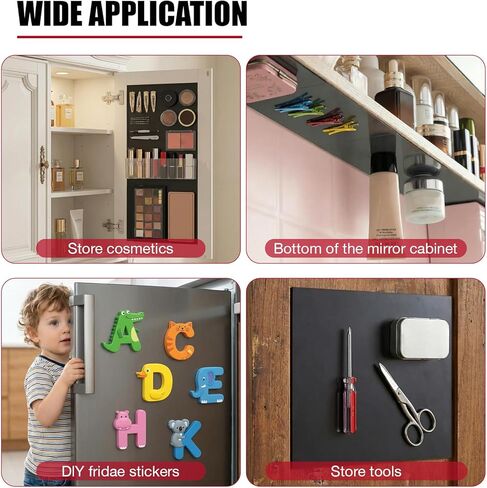 80 Mil - 8.5"x11" Adhesive Magnetic Sheets, Rubber Flexible Magnet Sheet for DIY, Crafts, Labels, and Organization in Saudi Arabia
