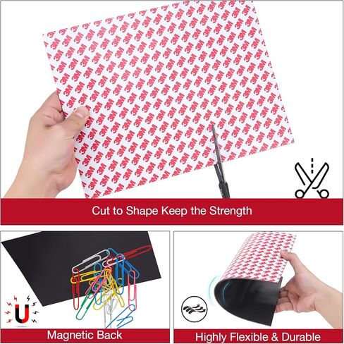 80 Mil - 8.5"x11" Adhesive Magnetic Sheets, Rubber Flexible Magnet Sheet for DIY, Crafts, Labels, and Organization in Saudi Arabia