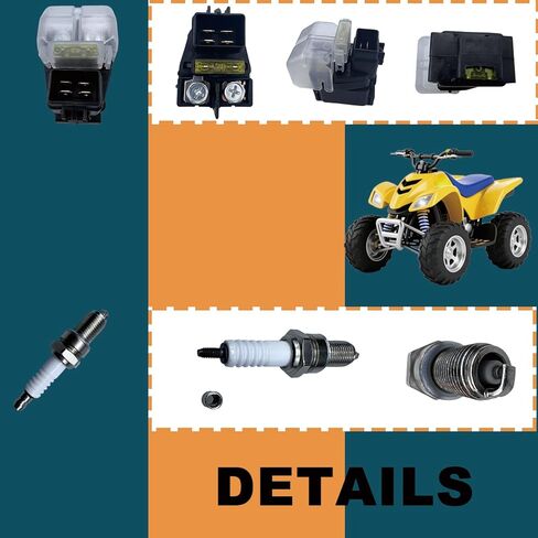 CDI Box Fits for Suzuki Quadsport Z400 LTZ400 LTZ400Z 2003-2004 Replace Part No. 32900-07G00 49-5352 160-02054 9900-5142 with Starter Solenoid Relay&Ignition Coil and Spark Plug in Kuwait