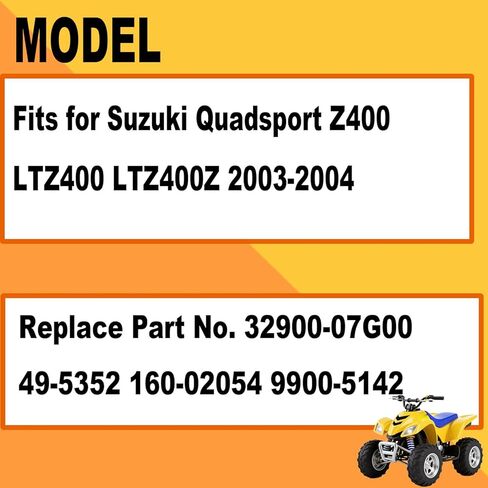 CDI Box Fits for Suzuki Quadsport Z400 LTZ400 LTZ400Z 2003-2004 Replace Part No. 32900-07G00 49-5352 160-02054 9900-5142 with Starter Solenoid Relay&Ignition Coil and Spark Plug in Kuwait