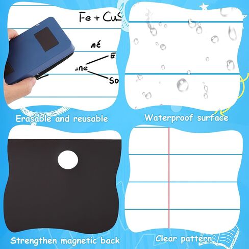 Giant Magnetic Notebook Paper 17.3" x 23.6" Dry Erase Magnetic Lined Paper for Classroom Whiteboard Reusable Handwriting Notebook Poster for School Office Teachers Teaching Supplies in Kuwait