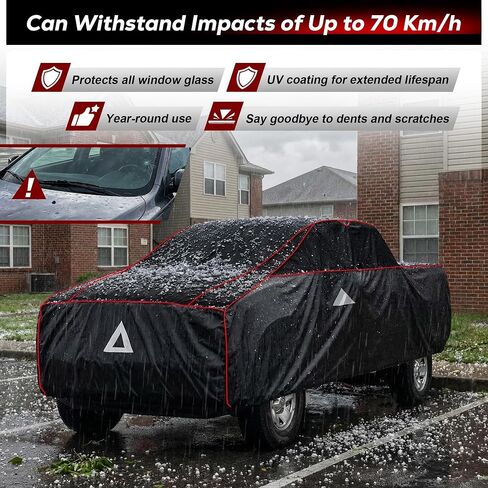 Hail Protector Car Cover for Truck(Length:220"-228"),Waterproof All-Weather Anti Hail Thick Multi-Layered EVA with Sun Visor&Storage Bag for F-150,Silverado,Ram,Sierra,Tundra,Tundra etc in Saudi Arabia