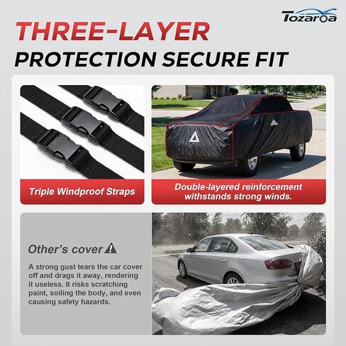 Hail Protector Car Cover for Truck(Length:220"-228"),Waterproof All-Weather Anti Hail Thick Multi-Layered EVA with Sun Visor&Storage Bag for F-150,Silverado,Ram,Sierra,Tundra,Tundra etc in Saudi Arabia