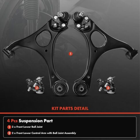 A-Premium 4Pcs Front Suspension Kit, Lower Control Arm, Lower Ball Joint, Compatible with Honda Civic 2006-2011, Acura CSX 2006-2011 in Kuwait