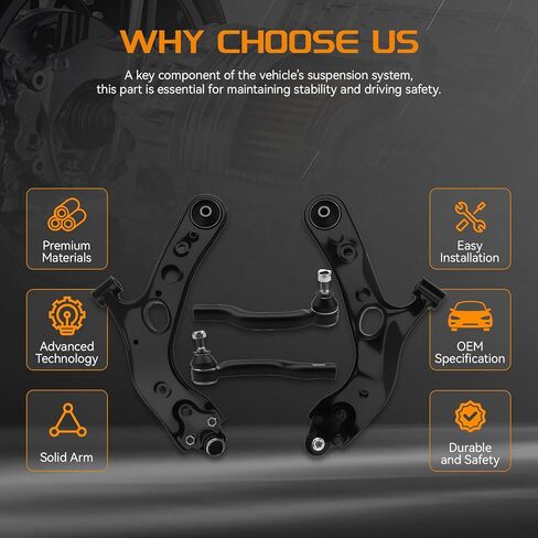 مجموعة أذرع التحكم السفلية الأمامية 4 قطع متوافقة مع Toyota RAV4 2006-2018؛ لكزس NX200T 2015-2017، NX300 2018-2021، NX300h 2015-2021 - طقم تعليق أمامي لقضيب التعادل الخارجي in Kuwait
