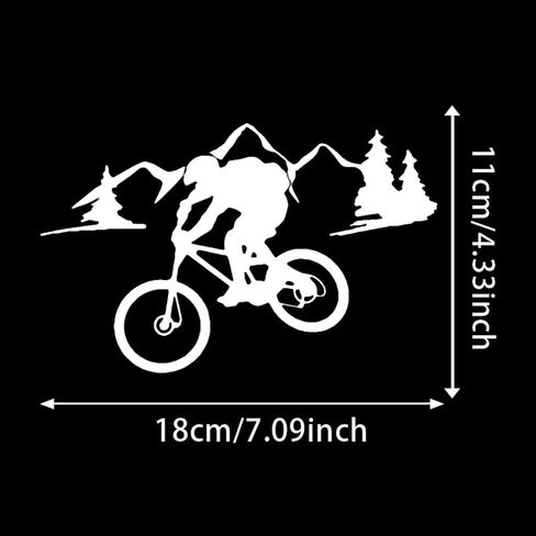 2PCS Cozy Riding On A Mountain Path - Wild Biking Decal 7.09"x4.33" Vinyl Sticker for Car, SUV - Offroad Cycling Design, Waterproof & Durable Car Decal Sticker | #AZ55 (White) in Saudi Arabia