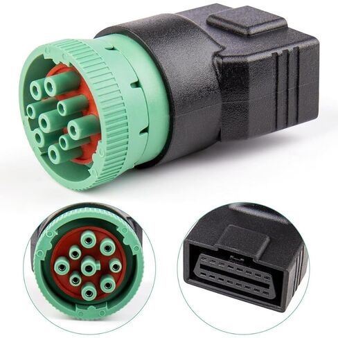 J1939 9Pin Female to J1962 OBD2 16Pin Female OBD Truck Diagnostic Adapter,Type2 Diesel Heavy Duty Truck GPS Green Connector(J1939 Adapter) in Saudi Arabia