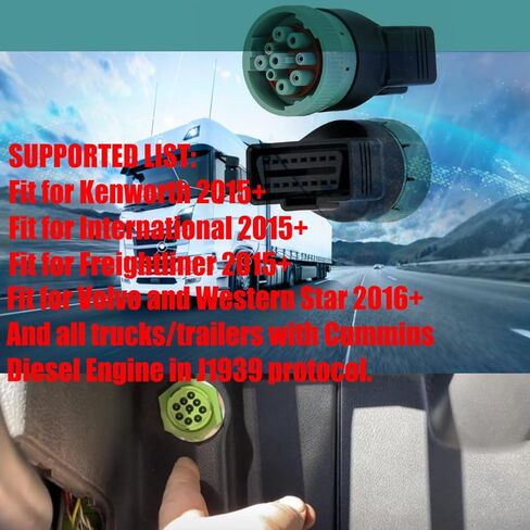 J1939 9Pin Female to J1962 OBD2 16Pin Female OBD Truck Diagnostic Adapter,Type2 Diesel Heavy Duty Truck GPS Green Connector(J1939 Adapter) in Saudi Arabia