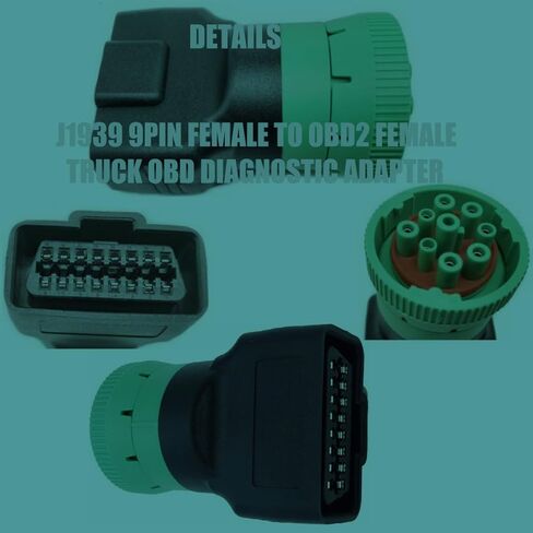 J1939 9Pin Female to J1962 OBD2 16Pin Female OBD Truck Diagnostic Adapter,Type2 Diesel Heavy Duty Truck GPS Green Connector(J1939 Adapter) in Saudi Arabia