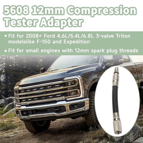 12mm Compression Tester Adapter 5608 for Ford 4.6L 5.4L 6.8L 3-Valve Engines 2008+ Triton Spark Plug Thread Adapter Automotive Engine Compression Test Tool in Saudi Arabia