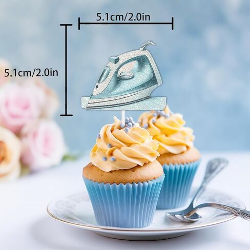 18pcs Colorful Glitter Sewing Machine Tools Cupcake Topper Cheer to Tailor Seamstress Theme Anniversary Party Decoration Picks for Men Women Happy Birthday Favour Decor Supplies Set in Kuwait