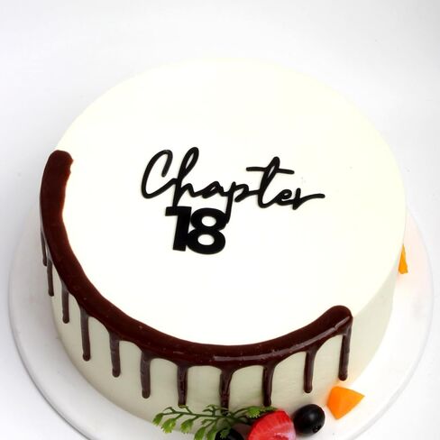 C522 Chapter 18 Cake Topper – Acrylic 18th Birthday Cake Decoration for Girls & Boys, Number 18 Eighteen Birthday Cake Pick for Girls & Boys, Cheers to 18 Years Old 18th Birthday Wedding Anniversary in Saudi Arabia