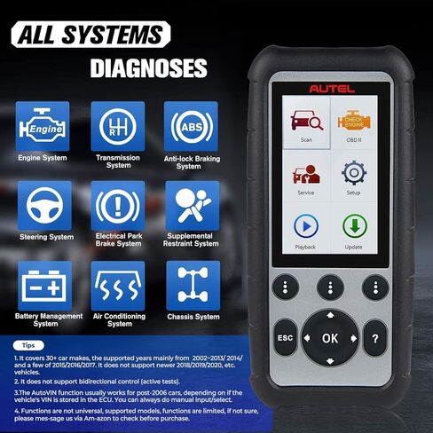 الماسح الضوئي Autel MaxiDiag MD806 PRO obd2: أداة مسح تشخيصية كاملة للأنظمة مع إعادة ضبط زيت البيانات المباشرة BMS SAS Throttle A/F EPB D-P.F، المسح التلقائي، حتى MD808 MD806 MD805 MD802، تحديث مجاني، طباعة البيانات in Kuwait