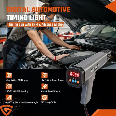 Digital Automotive Timing Light 12V,Timing Gun with Tachometer & Advance Angle, Inductive Clamp for 2/4-Stroke Gasoline Engines for Car/Motorcycle/Marine in Saudi Arabia